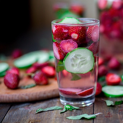 water with fruit