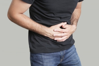 Man having stomach pain