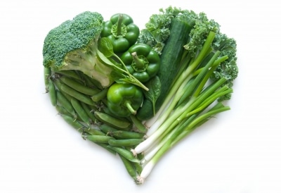 Green Vegetables in the shape of a heart