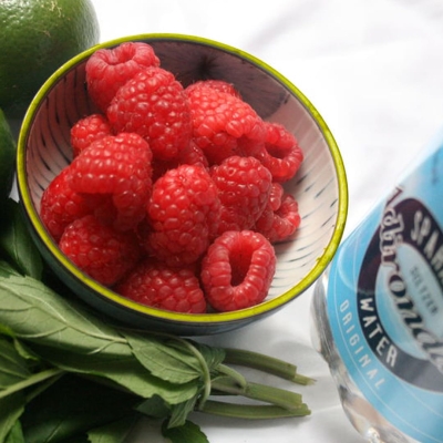 Sparkling Mint and Raspberry Limeade